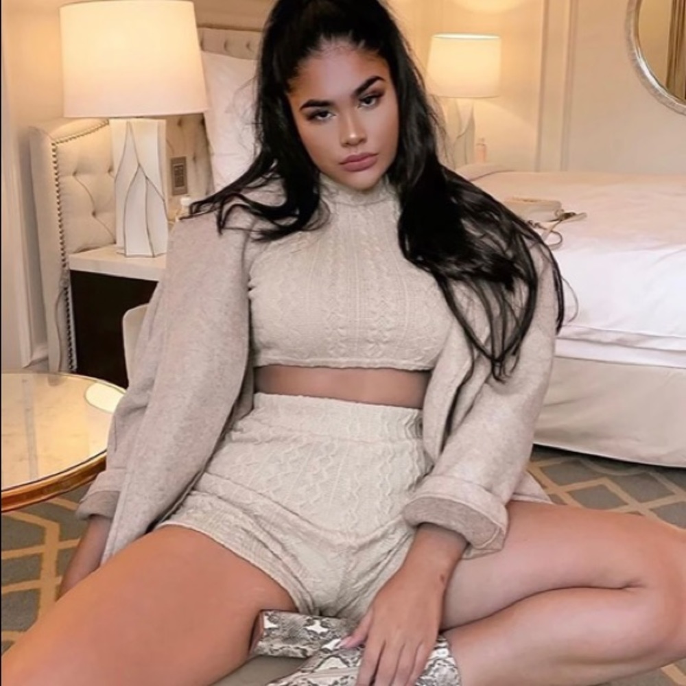 Sweater  Feels Short Set- Light Taupe Medium-Small Fashion Nova Two Piece Set